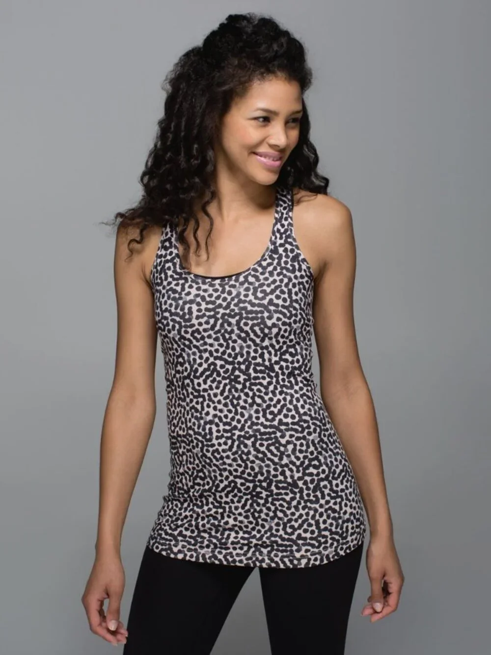Lululemon Cool Racerback, Ace Spot Grain Black, size 4
